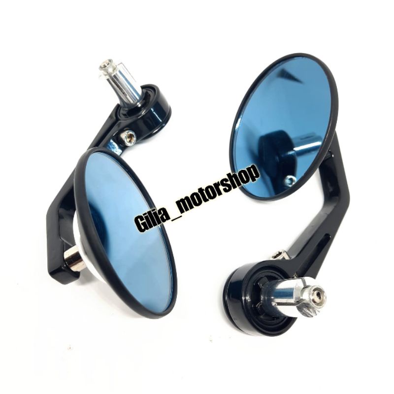 Spion Jalu Bulat Caferacer XTC Model Rizoma Mirror Biru Spion Jalu Bar End PCX Nmax Vespa Aerox