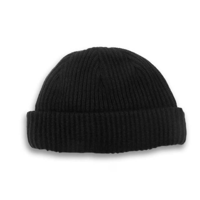 Short Beanie Kupluk tebal Hitam