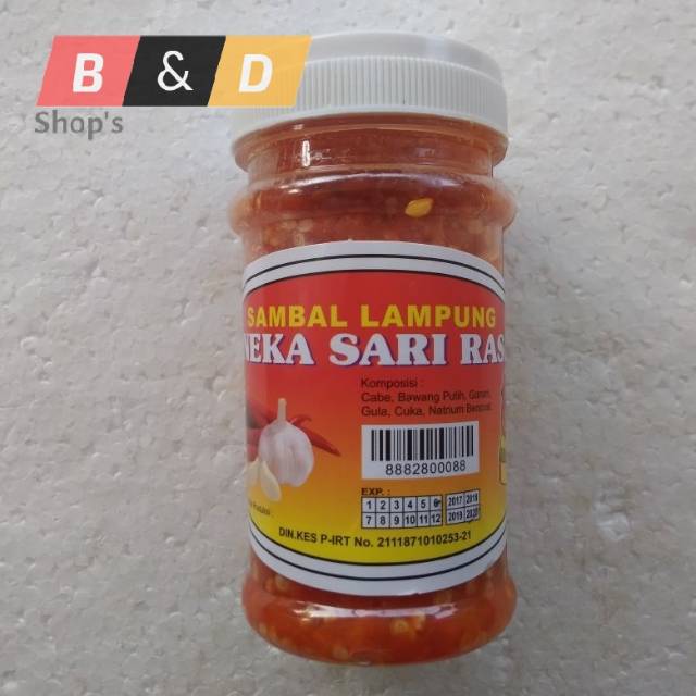 

ANEKA SARI RASA. Sambal Khas Lampung Kemasan Toples Netto 200 Gram.