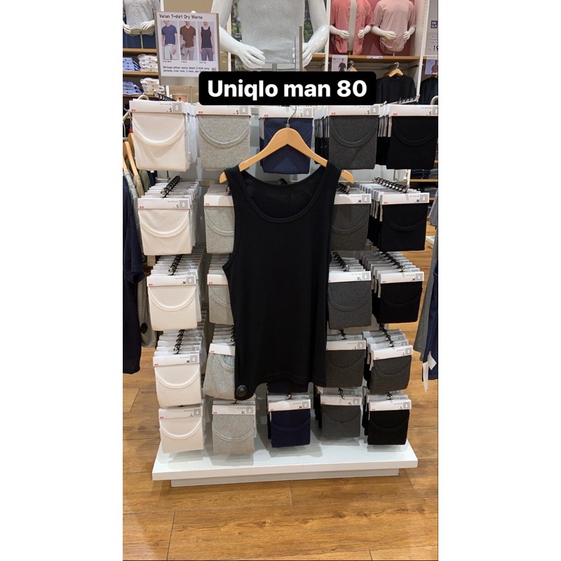 uniqlo tshirt dry warna ( tank top ) pria