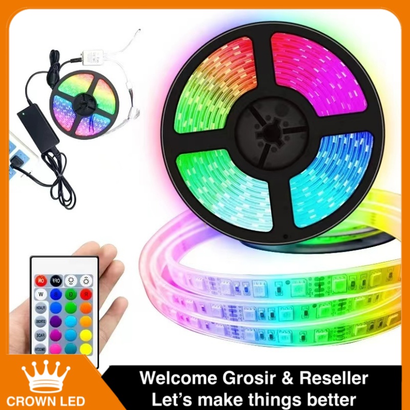 LED STRIP RGB WARNA WARNI 3528 IP44 REMOTE