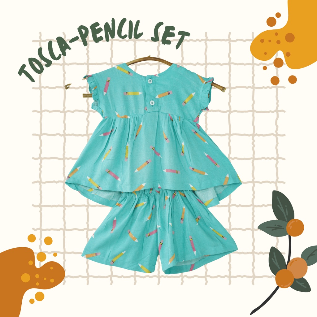 0-24 BULAN BAJU BAYI PEREMPUAN TOSCA-PENCIL SET BY HAPPI BI BAJU ANAK PEREMPUAN PAKAIAN ANAK PEREMPU