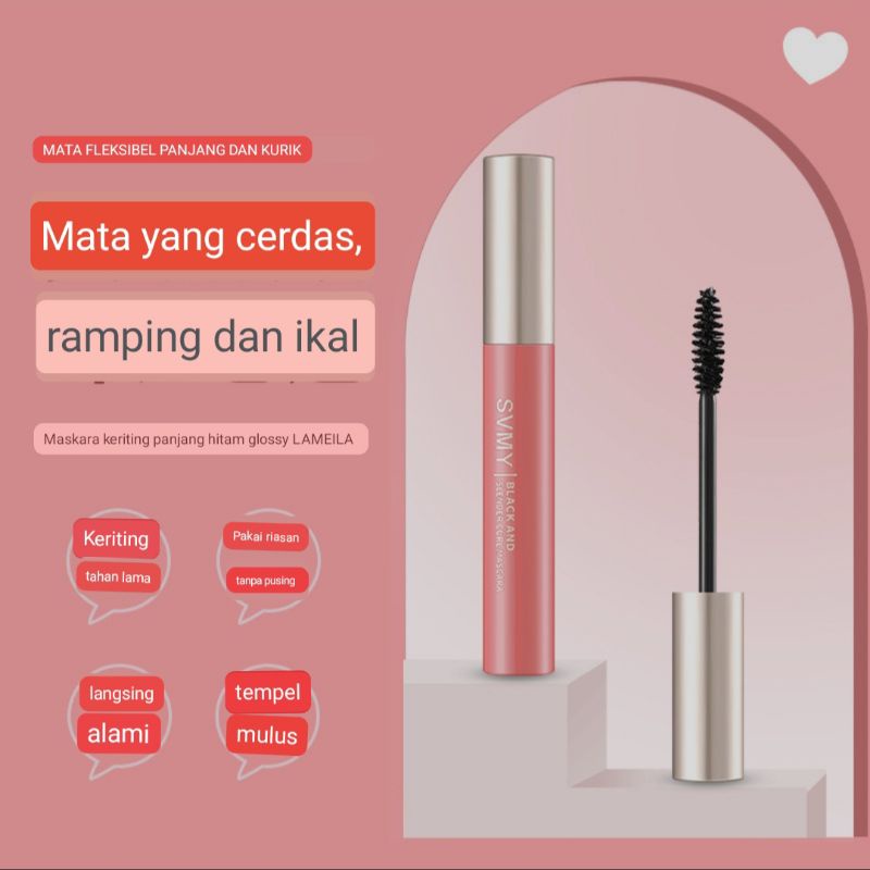 SVMY Lameila Original Black And Slender Curl Mascara Volume Waterproof Melentikkan Dan Menebalkan Bulu Mata