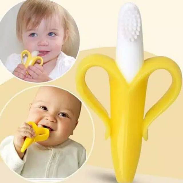 Sikat gigi bayi pisang reliable soft tooth brush banana s1