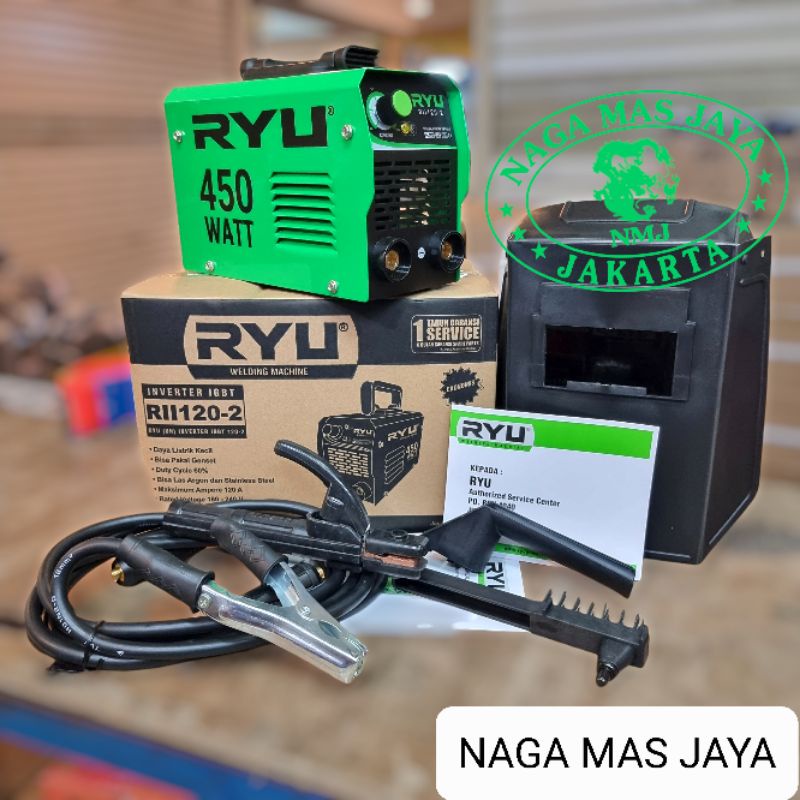 MESIN LAS INVERTER RYU RII 120 450WATT / TRAFO LAS INVERTER 450 WATT RYU RII 120-2  / TRAVO LAS RYU 