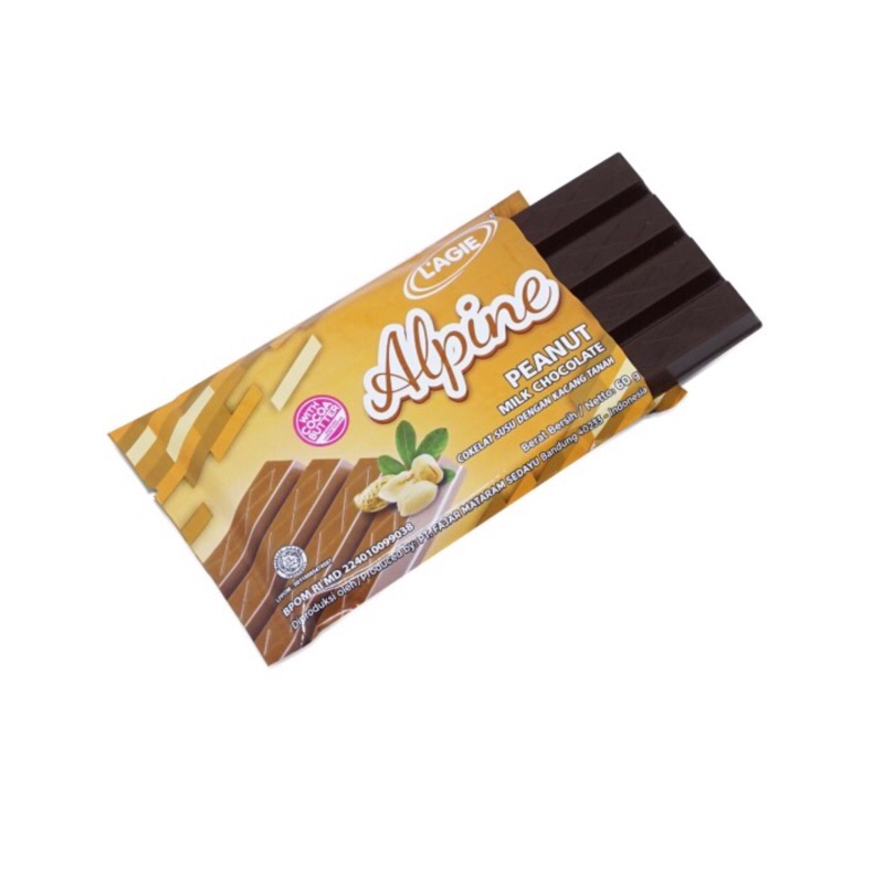 Lagie Alpine Peanut Milk Chocolate Cokelat Kacang Tanah 60gr