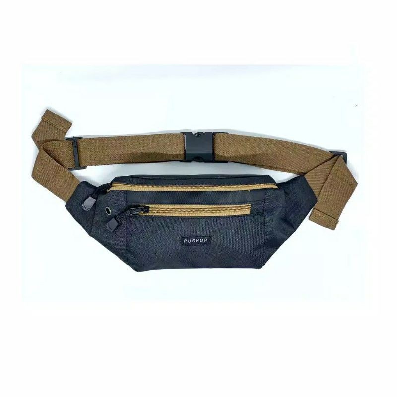 Tas Pinggang Waistbag Pria Wanita Pushop Jimy Tali Coklat