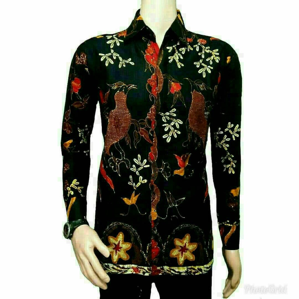 BSWART BATIK HRB026 Kenongo Hem Pendek Padi Pekalongan M L XL Batik Pria MURAH