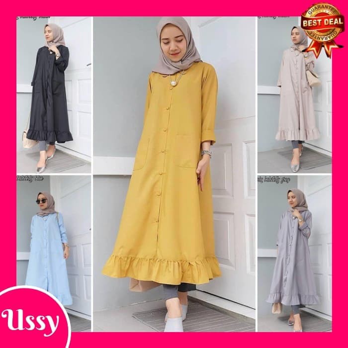 Baju Atasan Long Tunik 950 - Baju Tunik Wanita 950 - Hitam Diskon