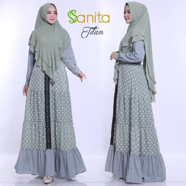 GAMIS TITAN BY SANITA/gamis dewasa/pakaian wanita/baju muslim/setelan/khimar/syari/hijab