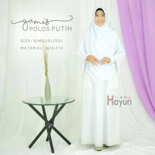 Gamis Polos Putih Original Hayuri