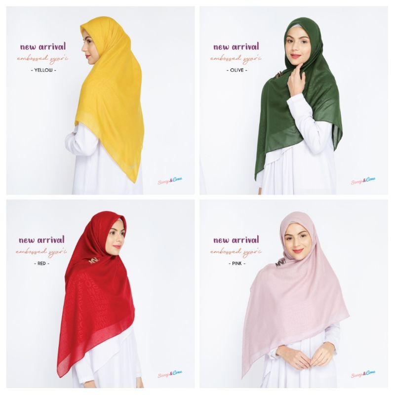 SCOOP&CONE EMBOSSED SYAR'I OLIVE GREEN YELLOW RED PINK