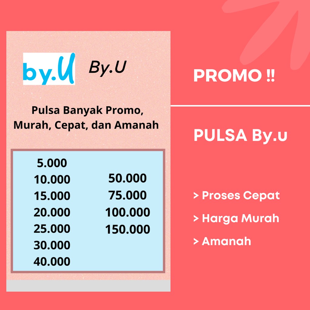Pulsa Murah By.U 50k - 150k