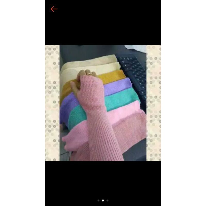 Handsock rajut terbaru/ manset tangan 45 cm rajut polos lubang jempol premium (handsock keyla)