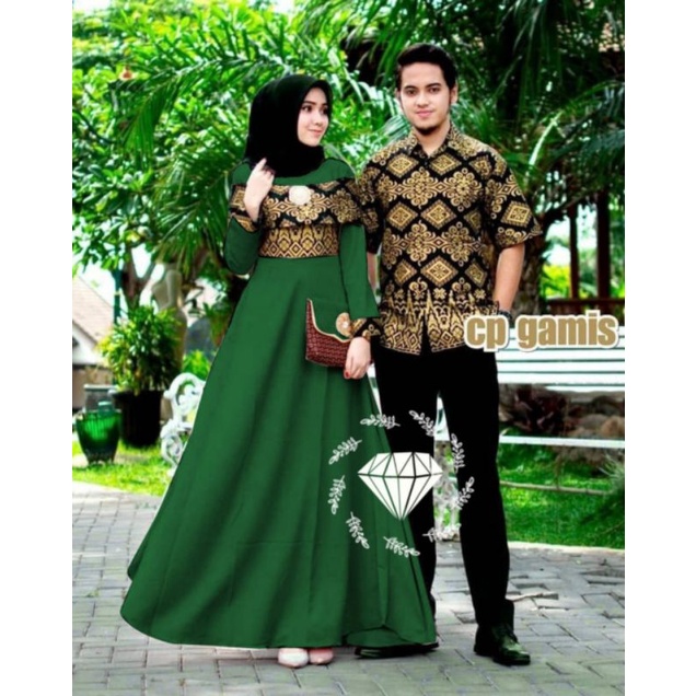 CP YASMIN COUPLE PASANGAN, BATIK BABYTERRY, GAMIS HIJAB MUSLIM, MAXY DRESS