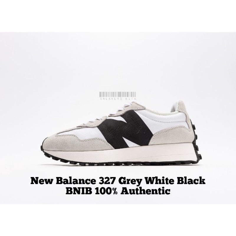 sepatu new balance 327 grey white black bnib 100  authentic