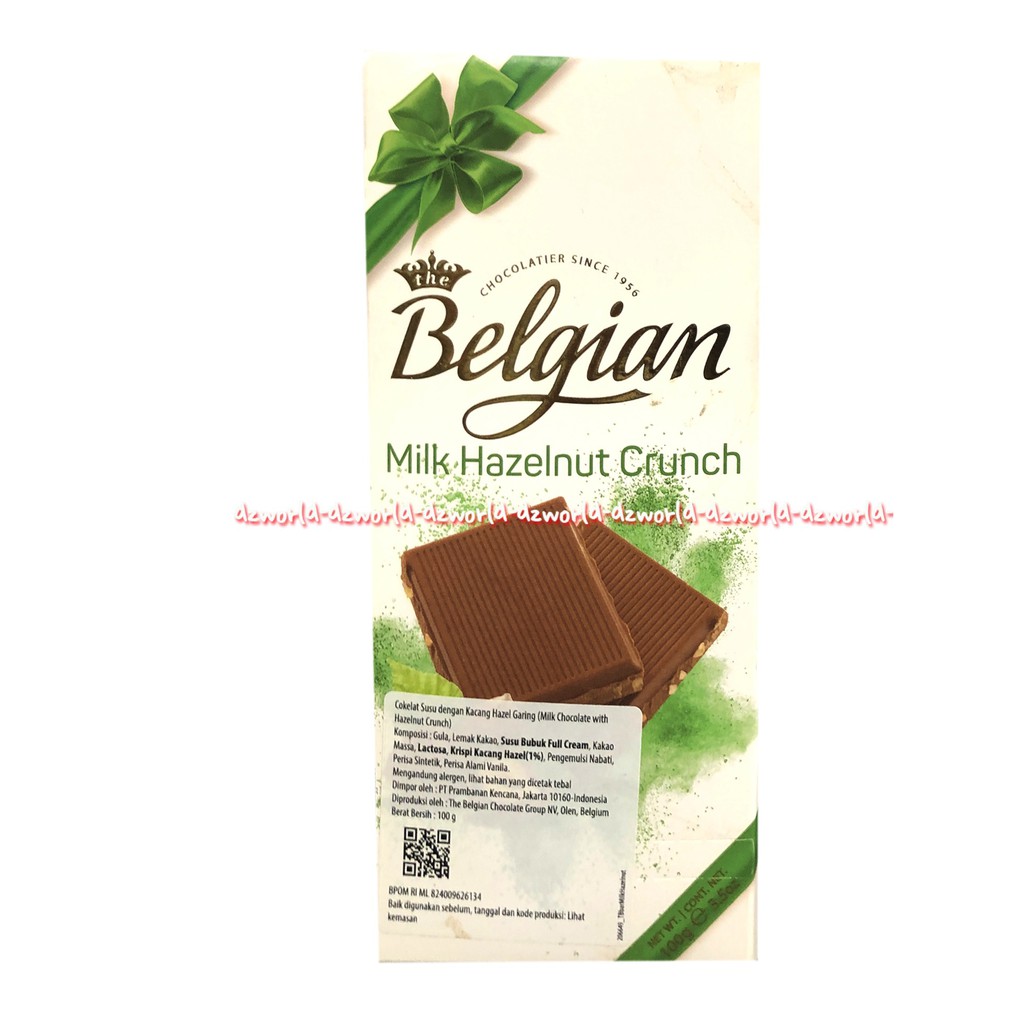 Belgian Milk Hazelnut Crunch Cokelat Susu Kacang Hazel 100gr