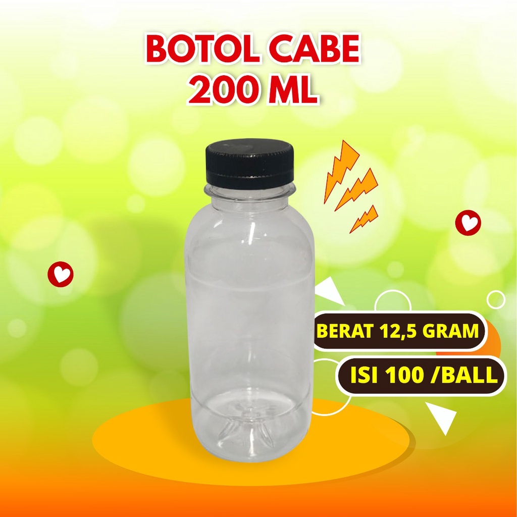 (Paket 100pcs) Botol cabe 200ml packing