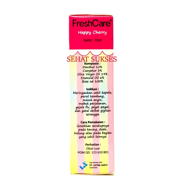 FreshCare Teens Happy Cherry 10Ml ~ Minyak Angin Fresh Care Happy Cerry