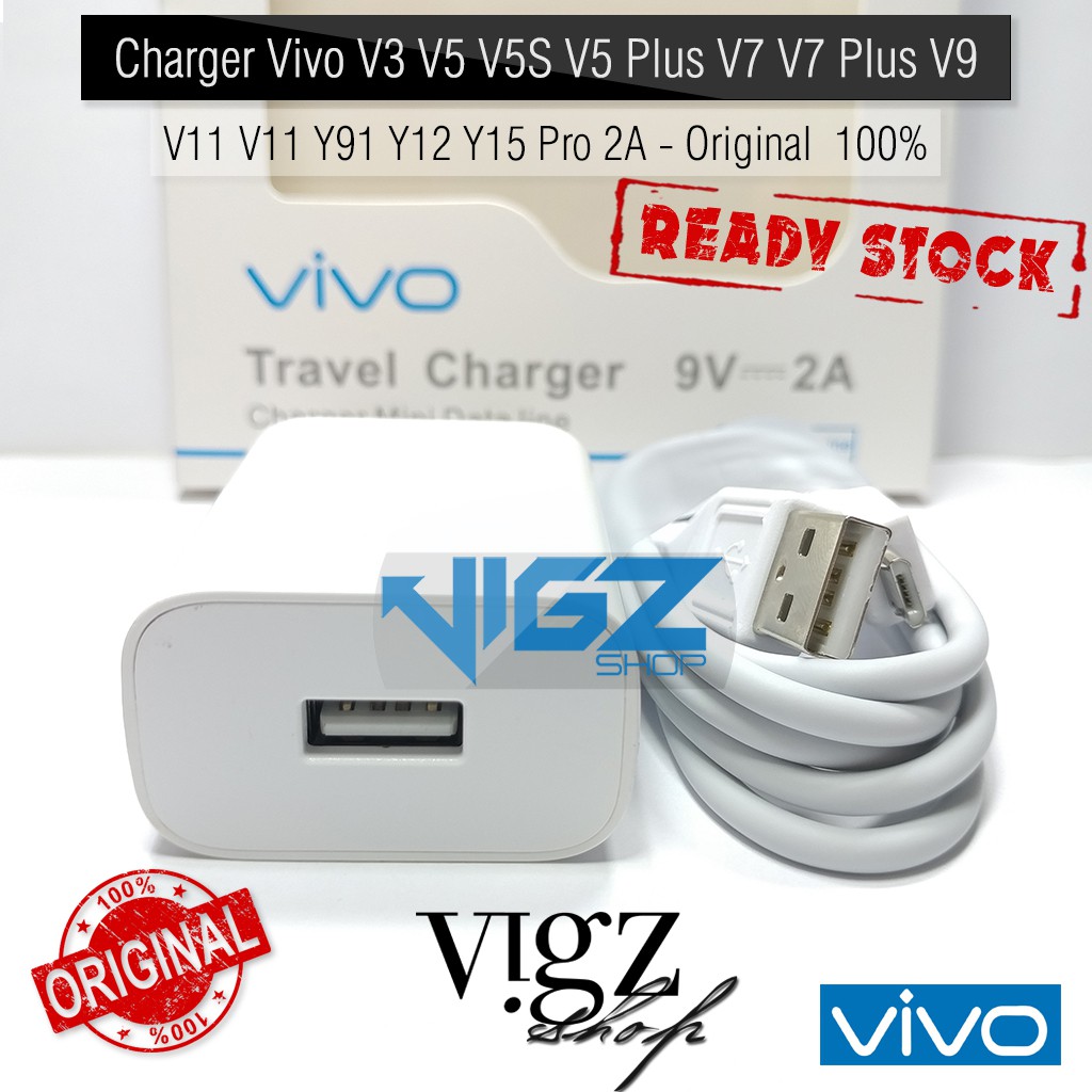 Charger Vivo V3 V5 V5S V5 Plus V7 V7 Plus V9 V11 V11 Y91 Y12 Y15 Pro 2A Original 100%