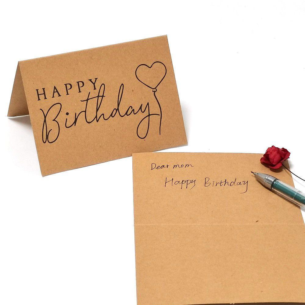 Solighter 10pcs Kartu Ucapan Ulang Tahun Postcard Best Wishes Happy Birthday Perlengkapan Pesta Kertas Kraft