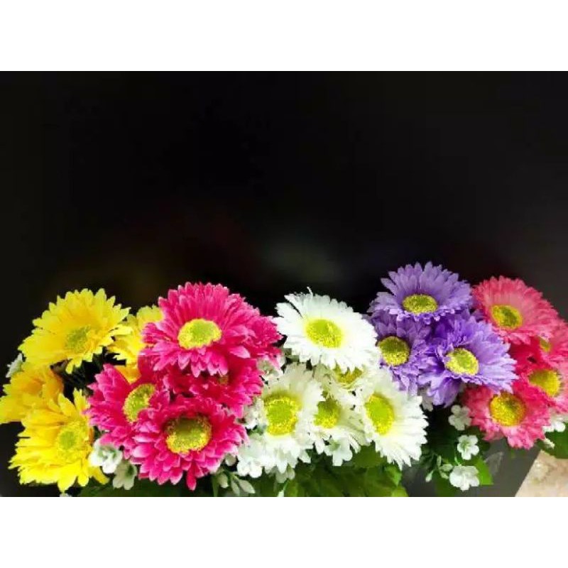 Bunga Gerbera x5 Artificial Dekorasi Hiasan Rumah Plastik Palsu