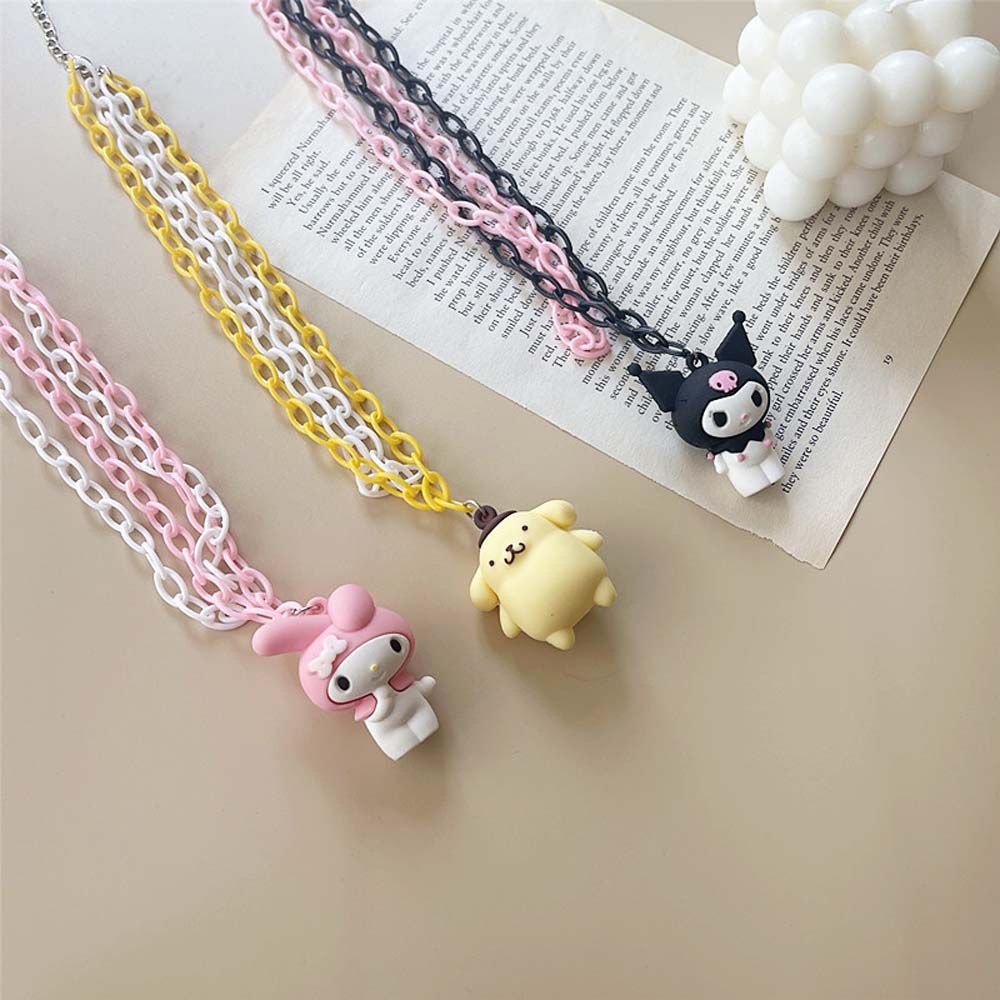 SKJK  Sweet Cartoon Necklace Simple Fashion Jewelry Clavicle Chain Women Resin Melody Korean Pudding Dog Daily Accessories Female Chokers