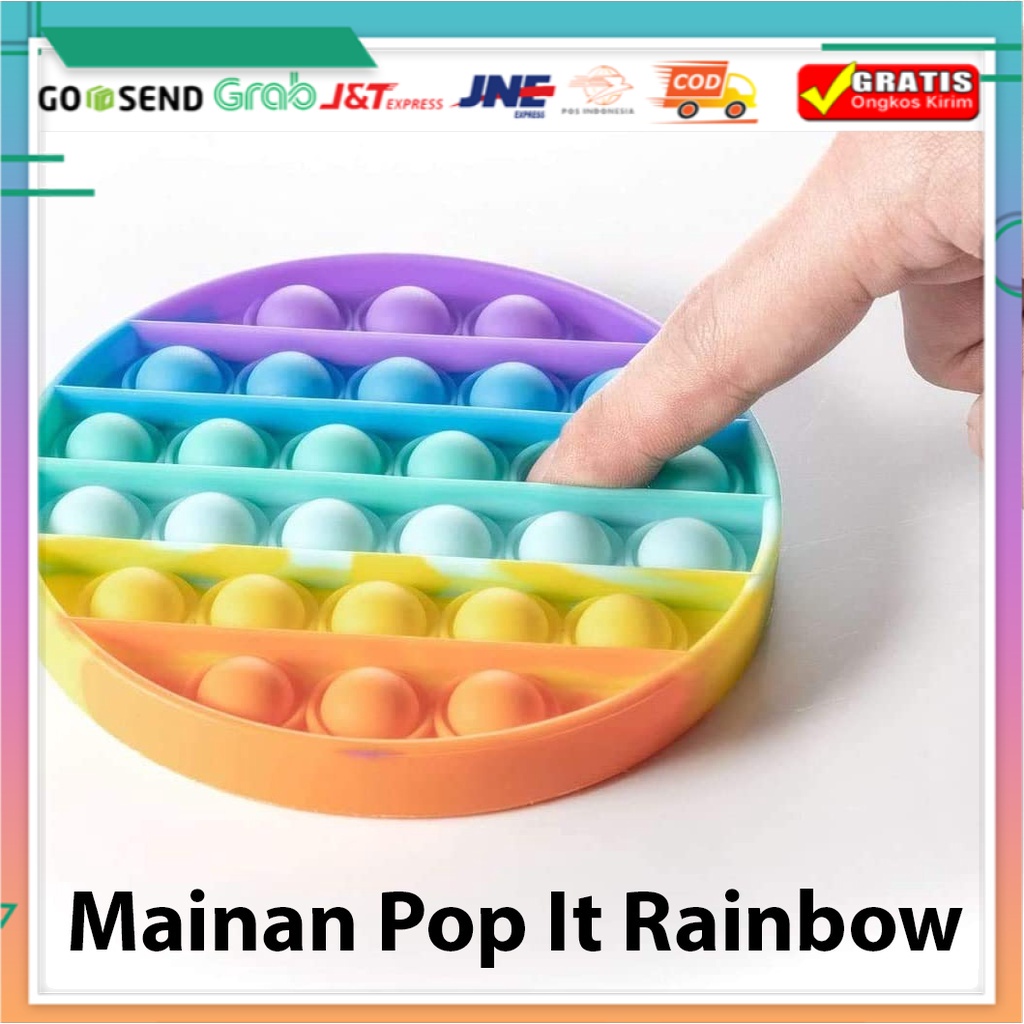 Mainan Pop It Rainbow Shape Fidget Push Pop It Bentuk Random Tik Tok / Pop Its Mainan Anak BS Beauti