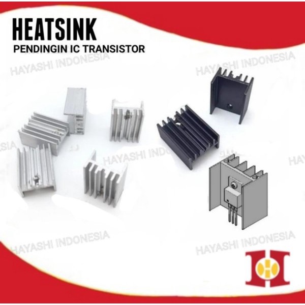 Heatsink TO 220 Pendingin IC Transistor 20x15x10mm Aluminium Heat Sink - 20pcs