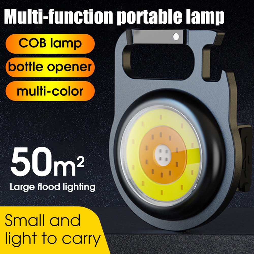 Lampu Senter COB Glare Mini Portable Multifungsi 3 Mode Dengan Gantungan Kunci