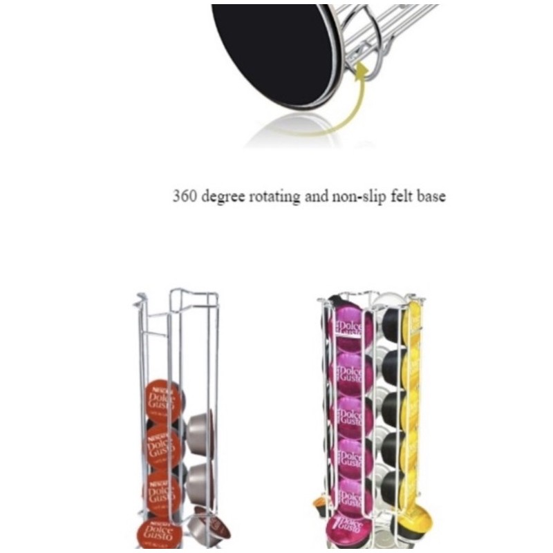 Nescafe Dolce Gusto Metal Rotating Capsule Holder Rack Rak Tempat Kapsul