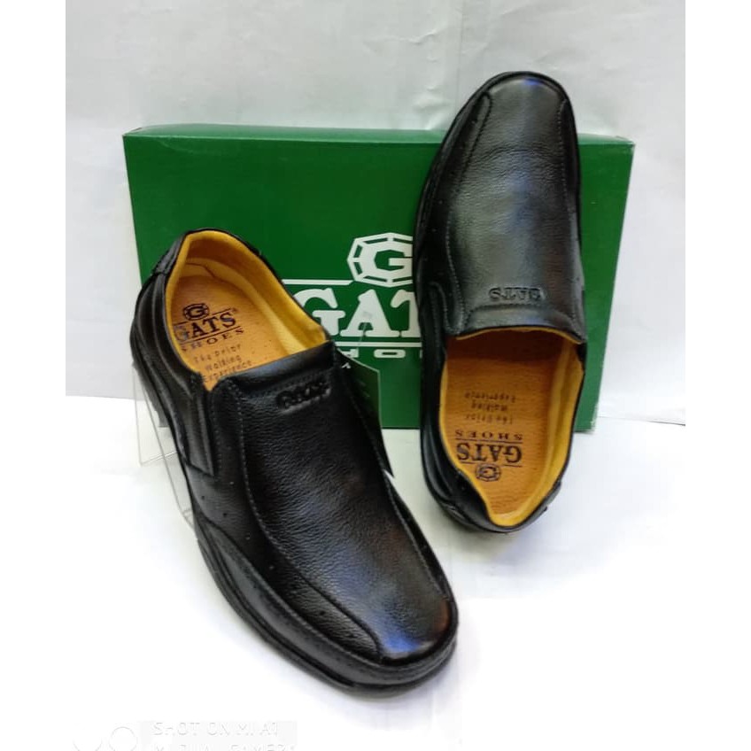 Sepatu Gats MP2608 sepatu kerja pria bahan kulit warna hitam