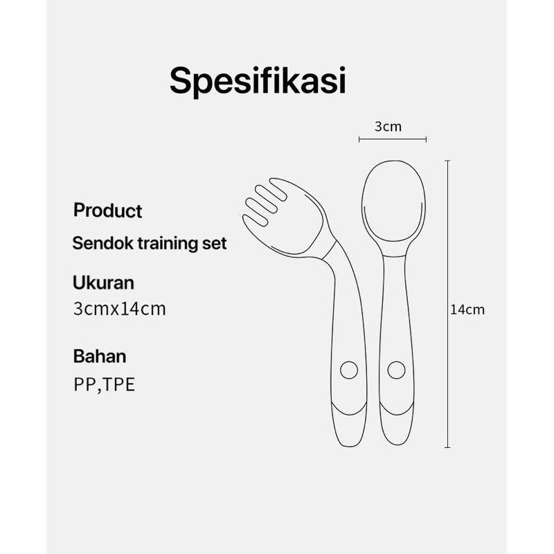 Sendok Garpu anak latihan belajar makan sendiri bisa dilengkungkan dibengkokkan