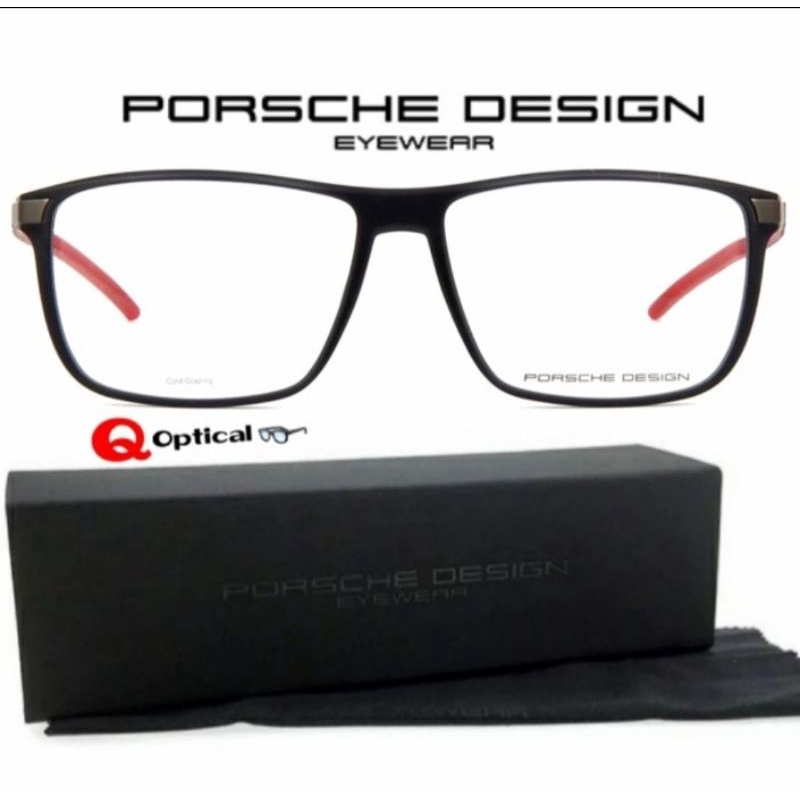 Kacamata Frame Pria Original Porsche Design P8327-C BLK/R - Model Casual