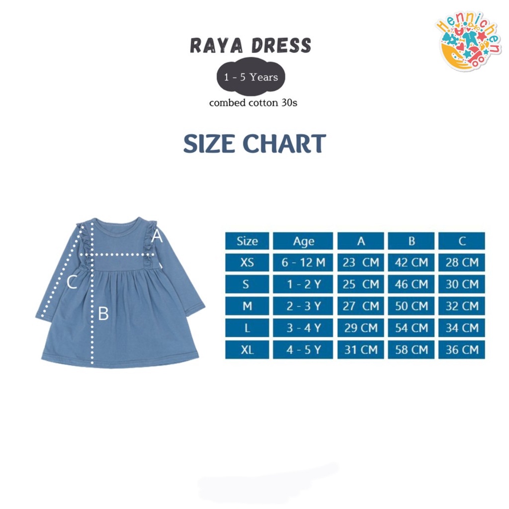 RAYA RUFFLE LONG DRESS DRESS ANAK LENGAN PANJANG FASHION ANAK PEREMPUAN 6 BULAN - 5 TAHUN CBC