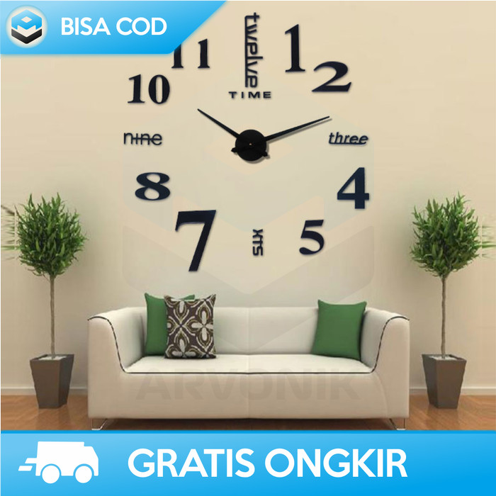 JAM DINDING RAKSASA BESAR KAYU DIY MURAH - TAFFWARE JAM DINDING BESAR DIY CREATIVE DESIGN 80-130 CM