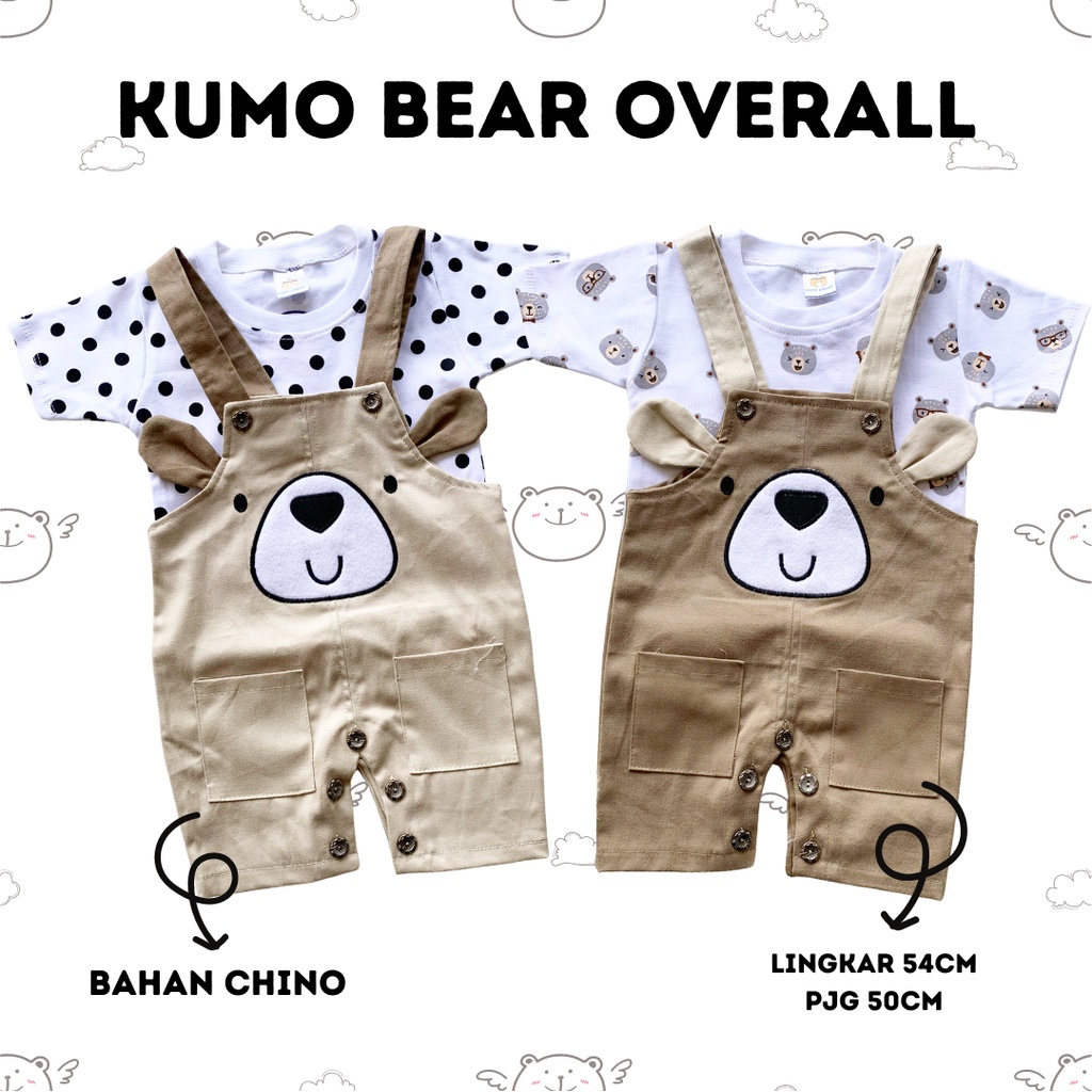 setelan overall anak bayi laki laki balita 6-18 bulan KUMO BEAR / KOALA / ANCHOR WHALE OVERALL / happy lion bear chinos overall jumpsuit  ku