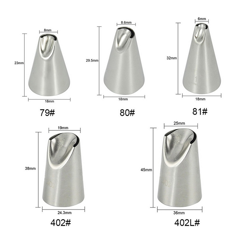 5pcs / Set Nozzle Icing Piping Krim Untuk Dekorasi Kue