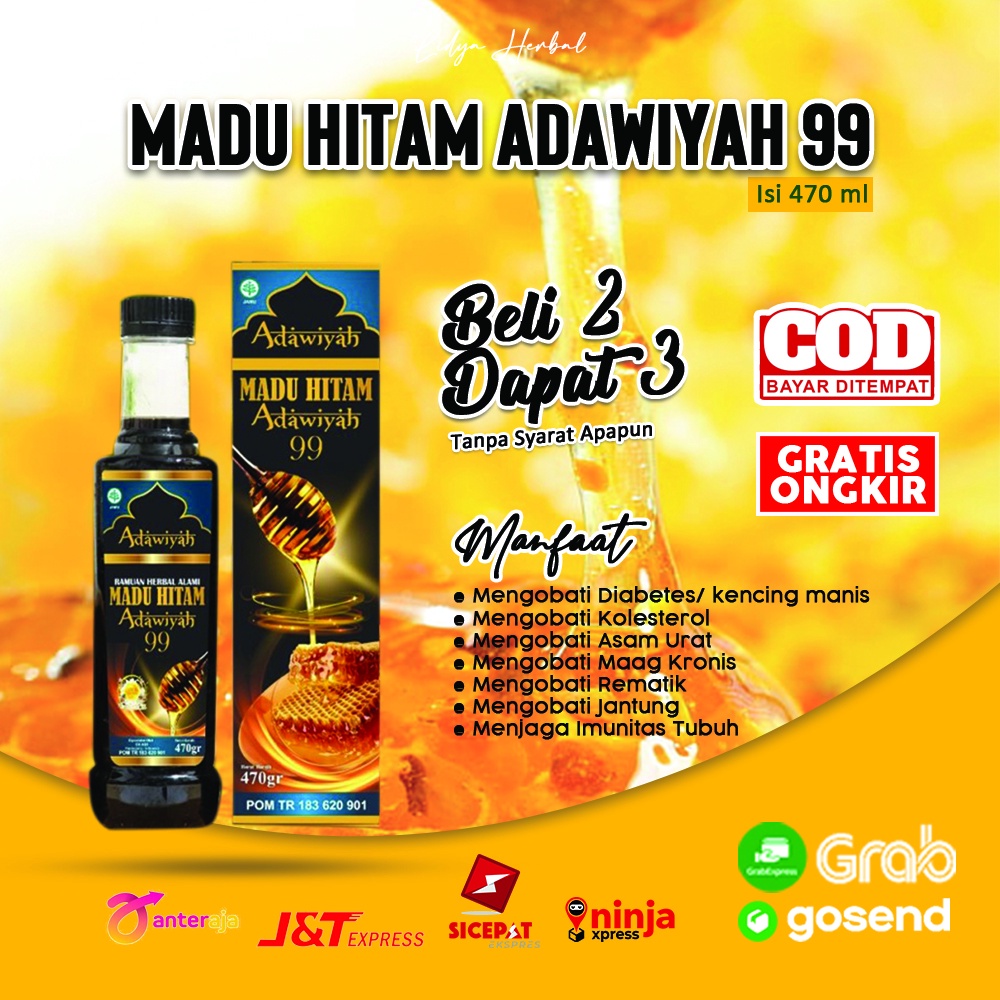 

Madu Hitam Adawiyah 99 Isi 470 ml Madu Pahit Insulin Asli Original