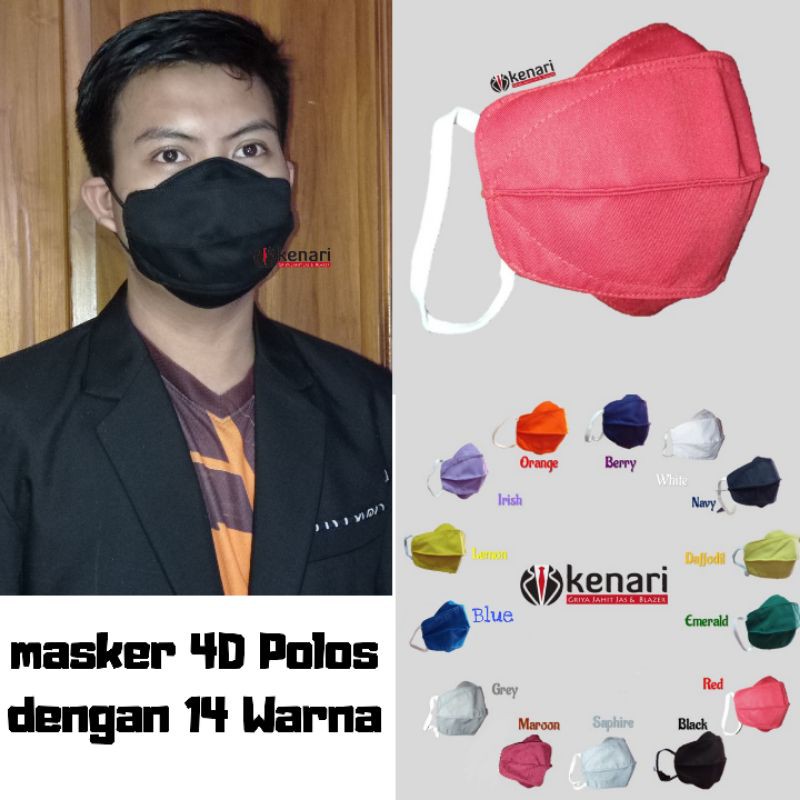 Masker 3 Ply 4D Polos Masker kain 4D Earloof Masker Evo 3 Ply Bisa Dicuci dan dipakai Berulang Kali