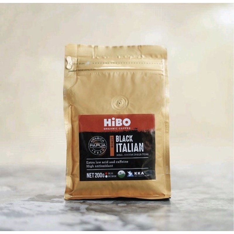 

HIBO Kopi Organic Coffee Black Italian Roast Bubuk 100 Gram
