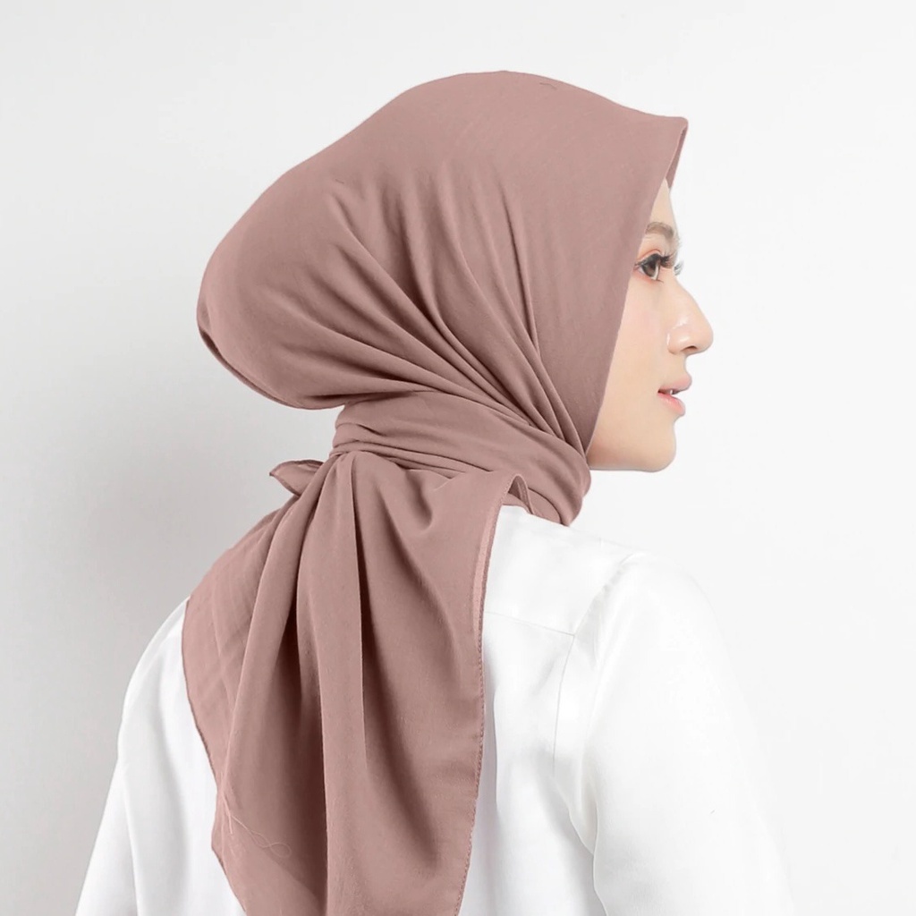 Hijab Segiempat Potton Square Premium - Kerudung Basic Polly Cotton Polos Terbaru - Jilbab Segi Empat Pollycotton-MILO