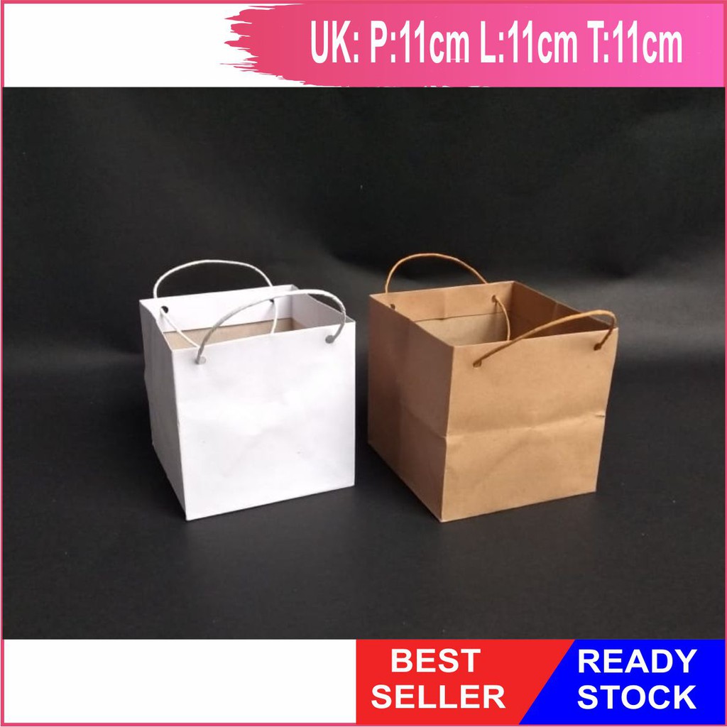 

10 pcs Paperbag coklat, Paperbag Putih, Tas Kertas Polos, Paperbag Murah, Paperbag Mini, Paper bag Kertas 11*11*11