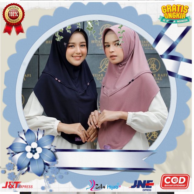 BAYAR COD SPECIAL PRICE  AR 682 HIJAB JILBAB KERUDUNG INSTAN POLOS BY HIJAB AR RAFI ORI  ZETAHIJAB