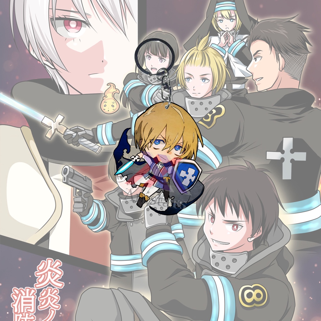 Gantungan Kunci Fire Force Arthur Boyle - Key Chain - Souvenir - Anime - Ganci - Ganci Anime