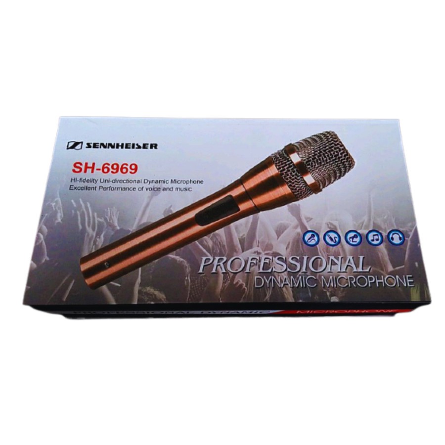 MIC KARAOKE KABEL AIWA SH-6969 MICROPHONE VOCAL MIC KABEL MURAH AIWA