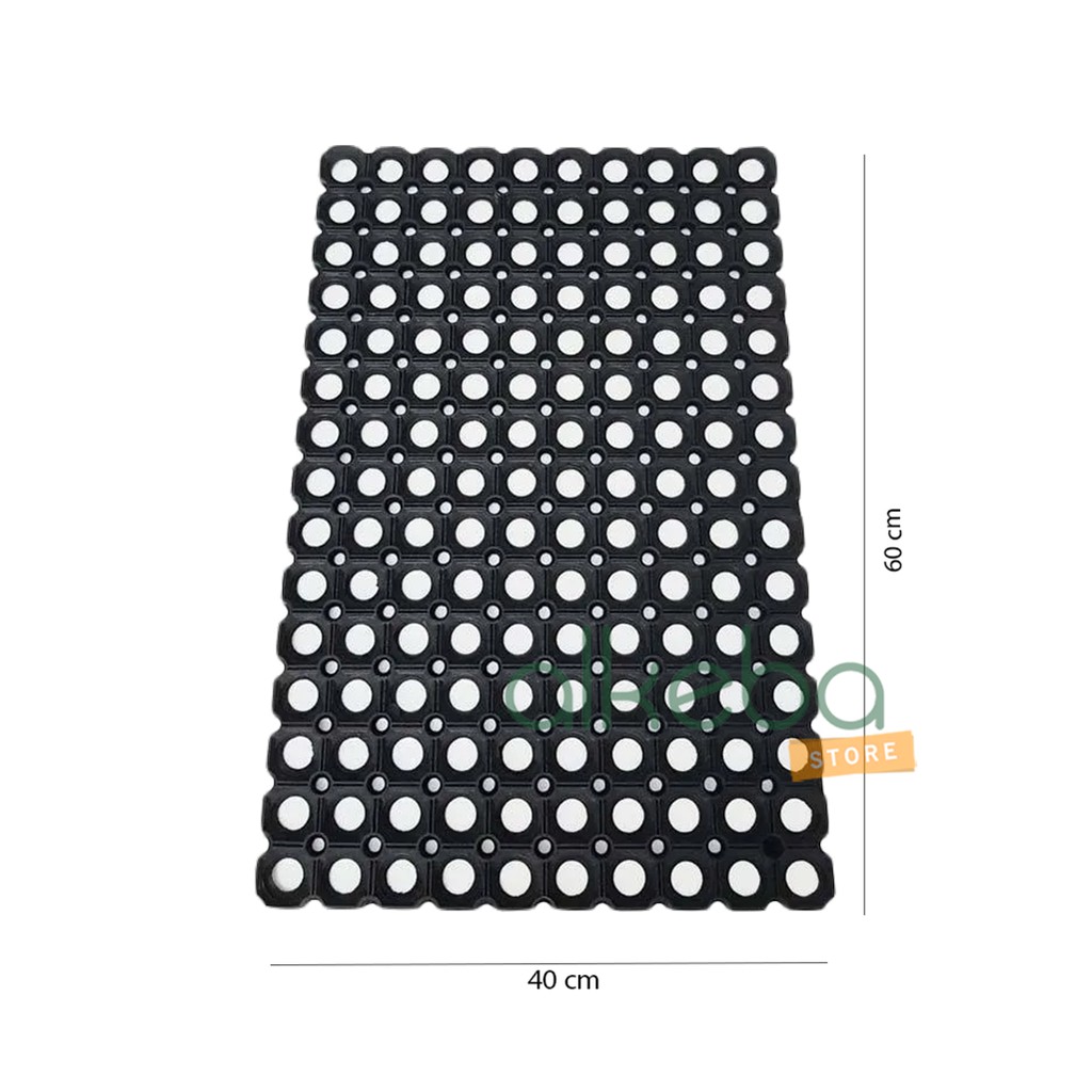 Keset Karpet Karet anti slip kamar mandi 40 x 60 cm hitam / anti licin