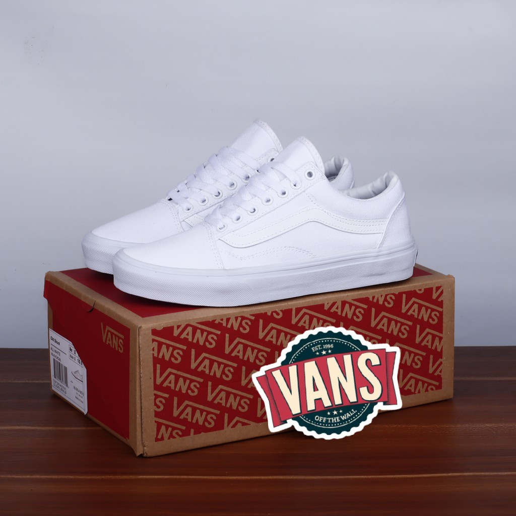 SEPATU V4NS OLDSKOOL FULL WHITE PREMIUM SNEAKERS OLDSCHOOL SEPATU PRIA PREMIUM SEPATU WANITA PUTIH P