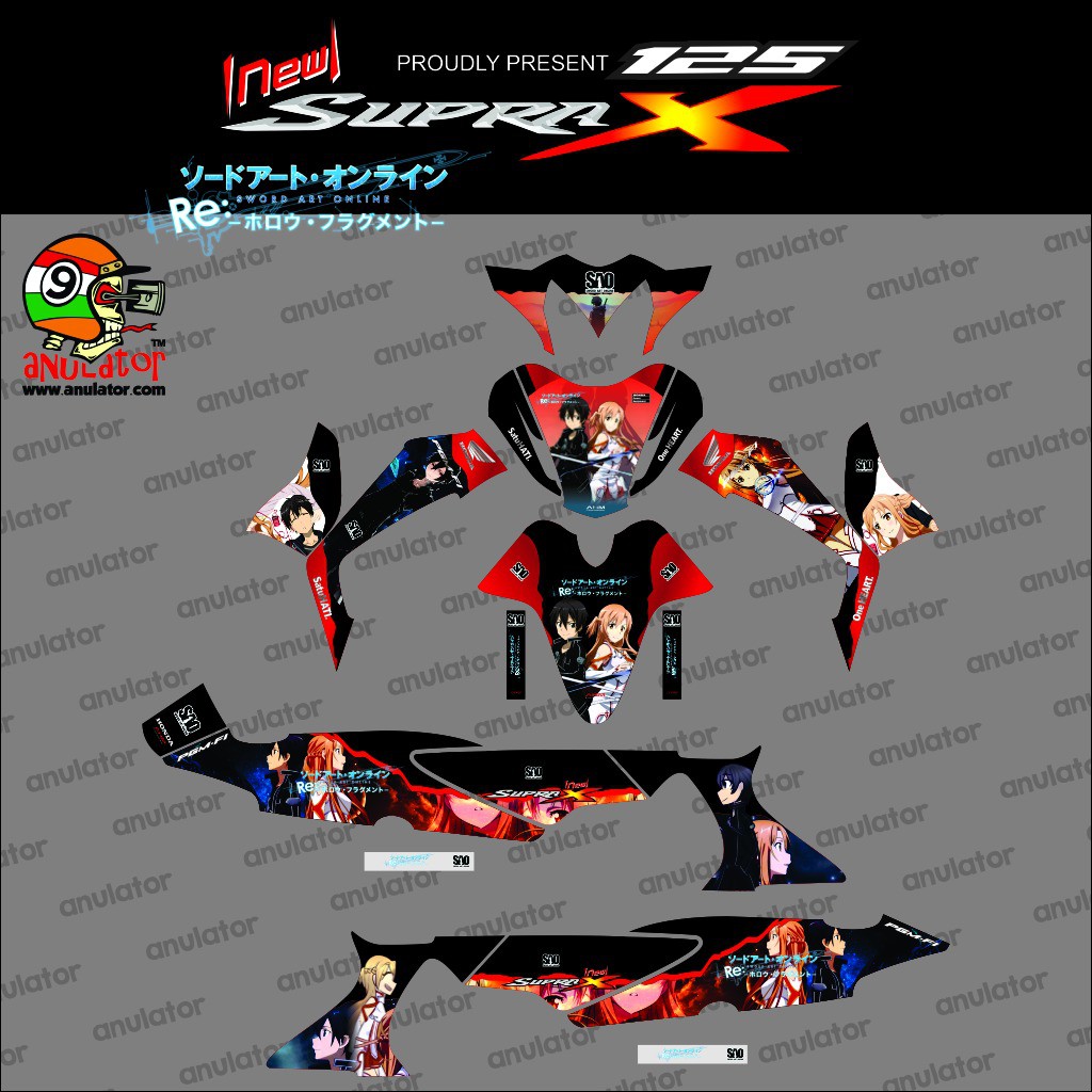 Sticker Striping Motor Stiker Honda Supra X 125 Sword Online Spec A