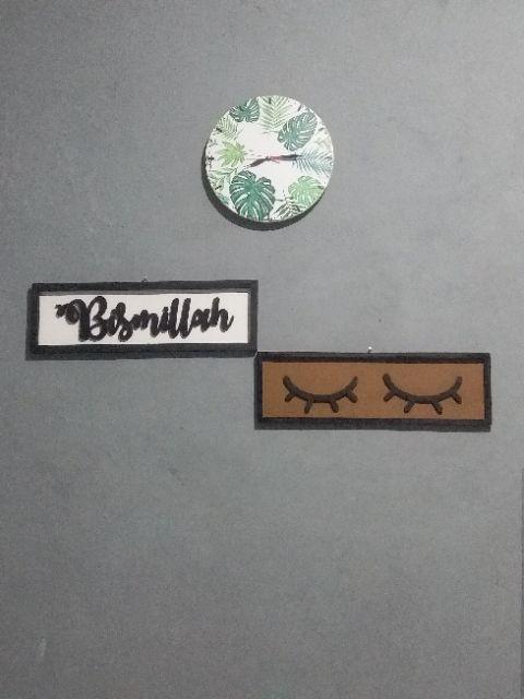 Walldecor Hiasan Dinding Sleep Eye, Shabby, Kayu, Kaligrafi, Vintage, Murah
